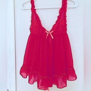 Victoria's Secret Hot Pink Babydoll Lingerie Set - NWT